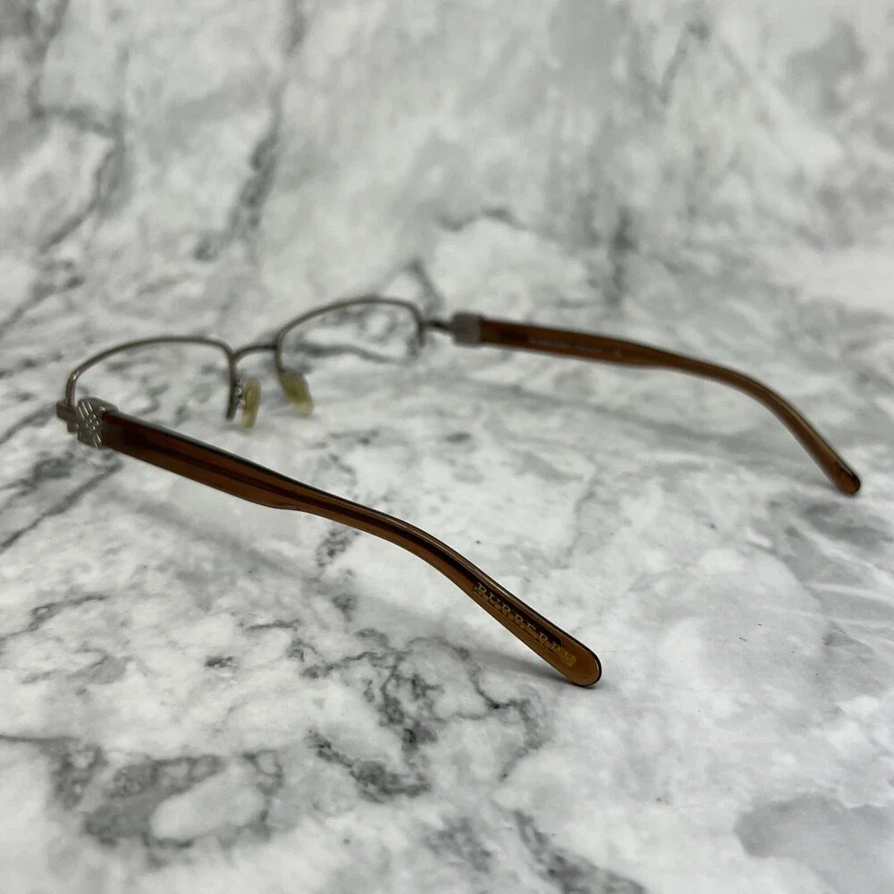 Burberry Eyeglasses B 1146 1016 Brown Half Rim Frame Italy 52[]17 135 - Picture 6 of 10